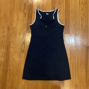 Hind Navy Blue Sleeveless Mini Dress with White Trim